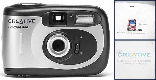 К каждой камере Creative PC CAM880 в подарок футболка Creative!