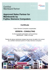 Certificate Fujitsu Siemens