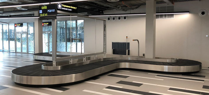 Монтаж багажной системы в Международном аэропорту Запорожье