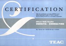 Certificate TEAC