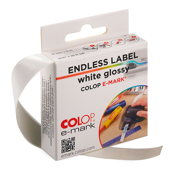COLOP e-mark endless labels (white glossy)
